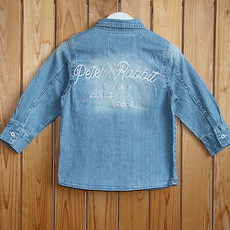 Детская джинсовая рубашка 2020秋款*比得兔 男童 天然环保