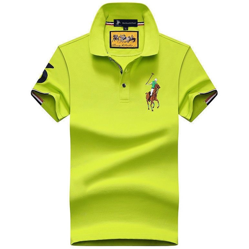 保罗正品保罗T恤短袖男式POLO衫马标刺绣翻领体恤大码宽松胖上衣