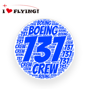 我爱飞行|波音Boeing737航空crew机组旅行登机拉杆箱贴纸