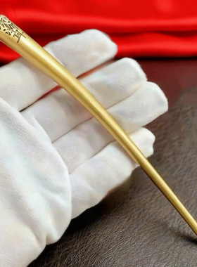 黄铜紫薇讳手工发簪中式复古风简约高级感日常束发盘发钗子  发钗