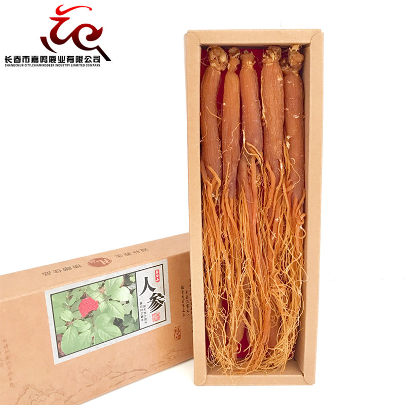 长白山红参 整支人参集安红参片6年根生晒参白参边条参全须高丽参