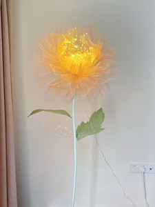 大型带灯欧根纱牡丹材料包diy