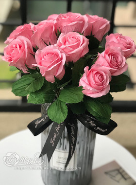 高仿11朵酒杯玫瑰材料包 纸藤花皱纸纸艺花DIY手工节日情人节礼物