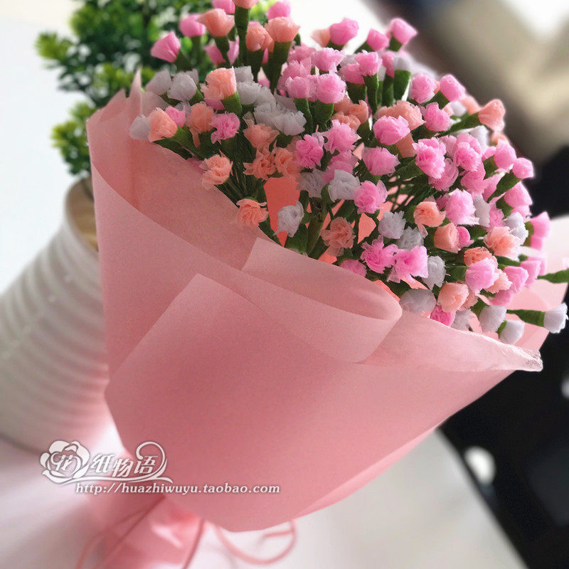 满天星新款diy花束材料包 纸艺花手工 情人节礼物  学习套件包邮