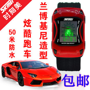 创意跑车炫酷防水led多功能手表