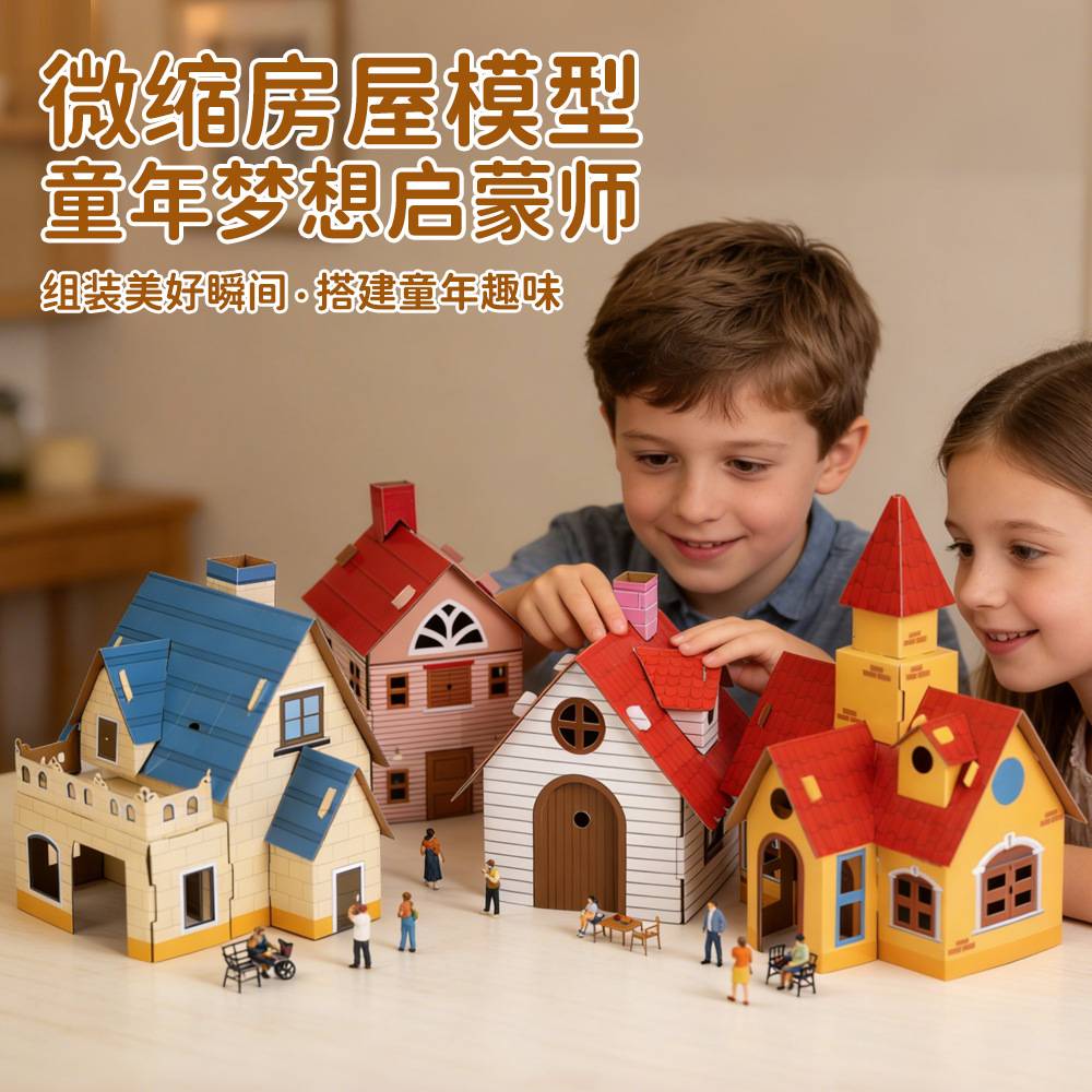 建筑模型摩尔小屋儿童益智拼搭