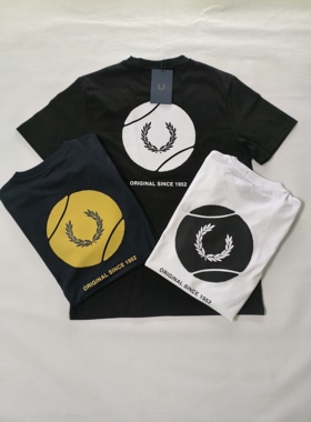 Fp麦穗夏季男士圆领T恤运动户外休闲印花纯棉短袖