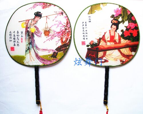 古典扇圆扇牡丹花团扇儿童扇
