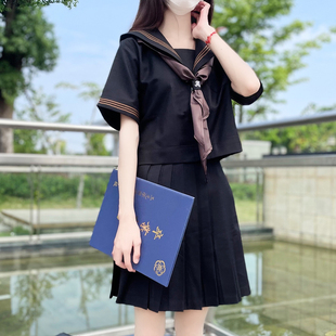 正统版型基础款茶三本水手服jk制服百褶裙短袖夏服套装