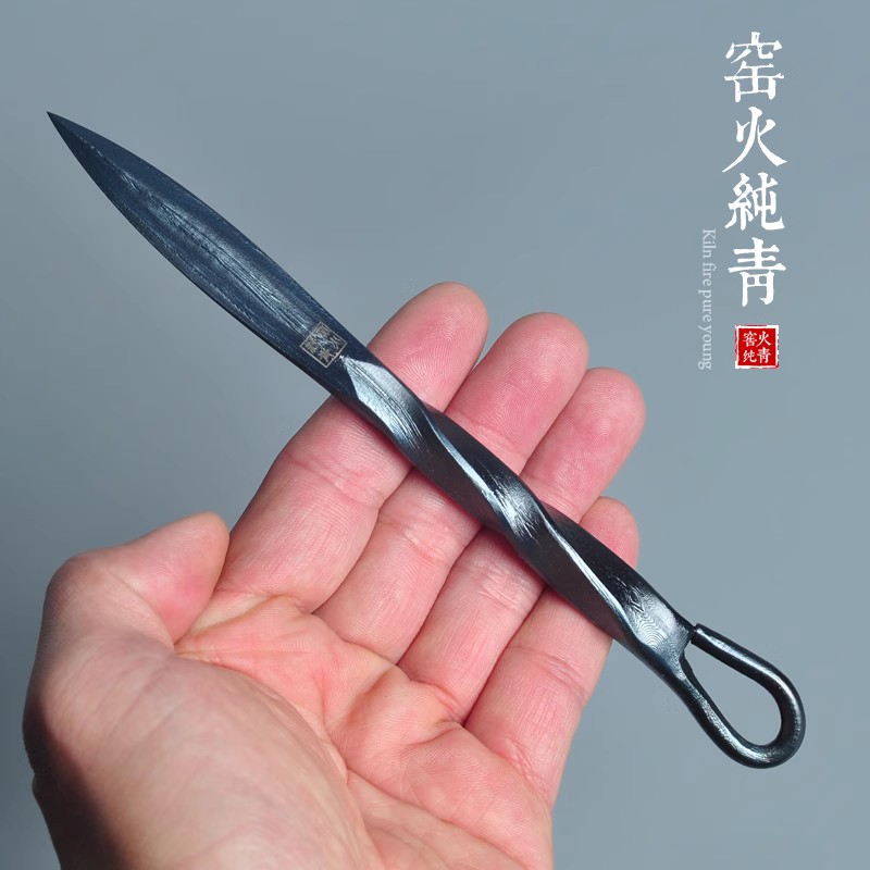 高硬度普洱茶刀大马士革茶针茶锥