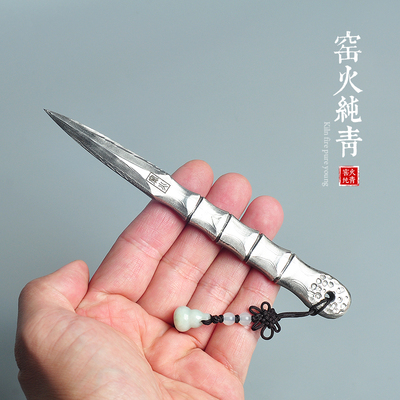 竹节大马士革钢普洱茶刀不生锈