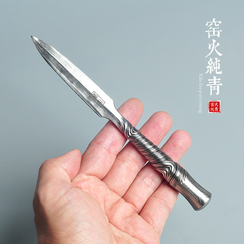 大马士革钢茶刀茶针茶锥普洱茶刀