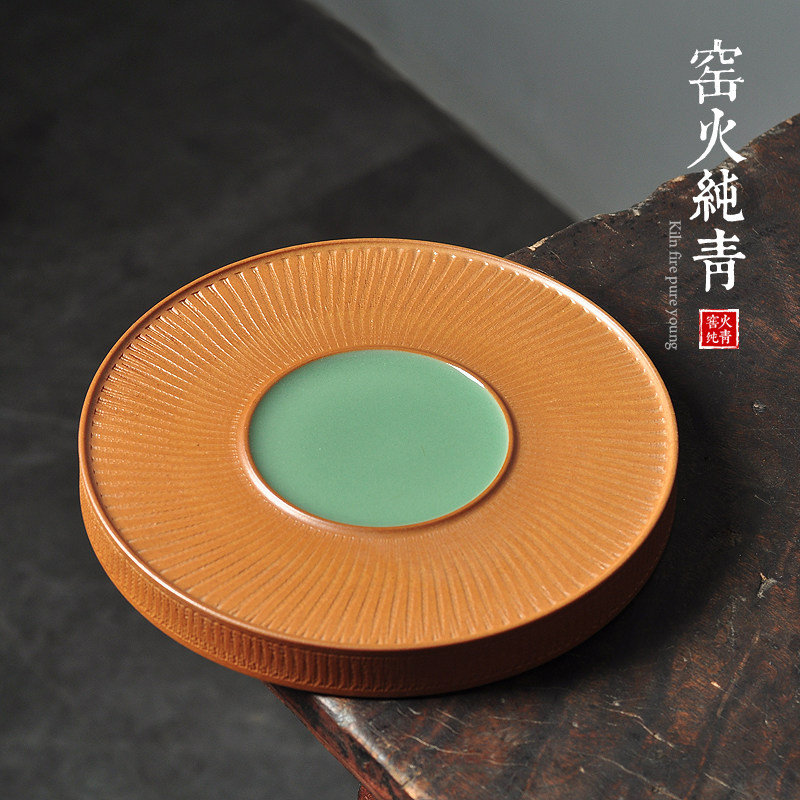 手工跳刀壶承圆形壶垫盘托干泡台