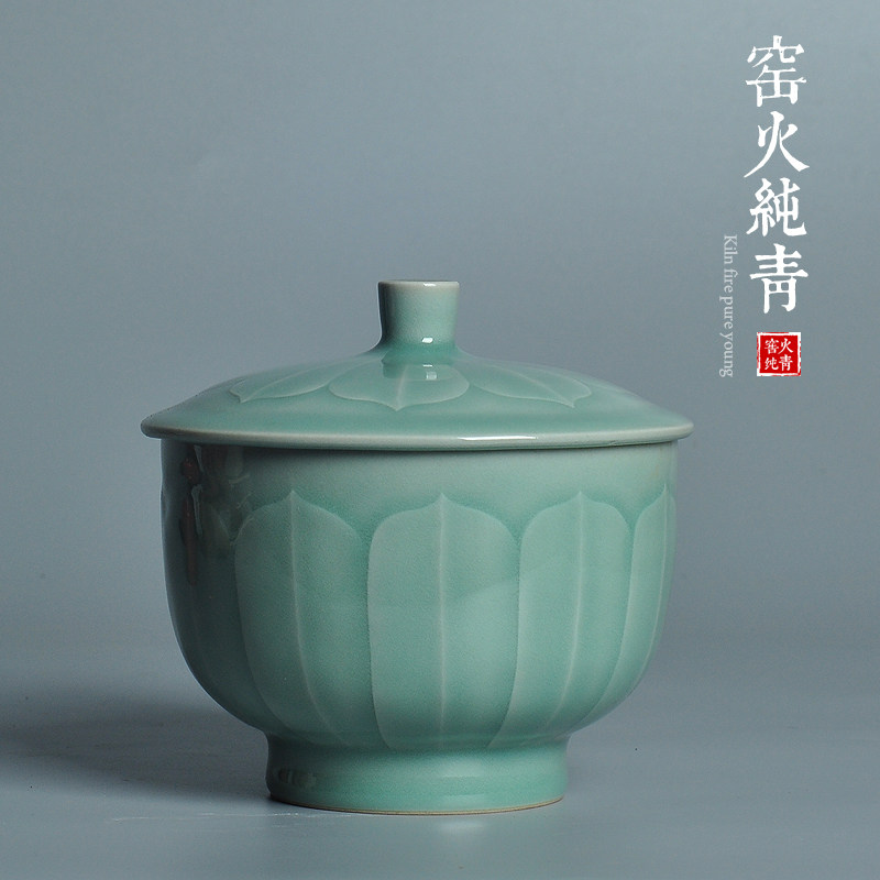 莲瓣刻花茶叶罐普洱茶醒茶盖罐子