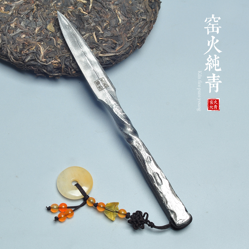 不生锈普洱茶刀大马士革钢撬茶针