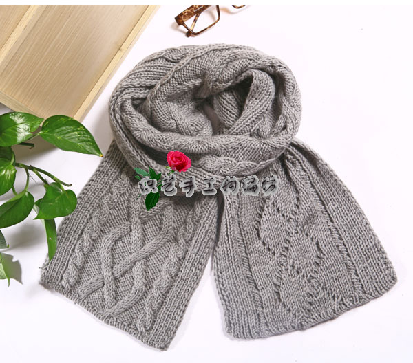 织艺坊原创手编羊毛保暖男围巾