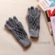 织艺手工坊原创载月明归手工编织灰色羊毛分指男手套可定做定制