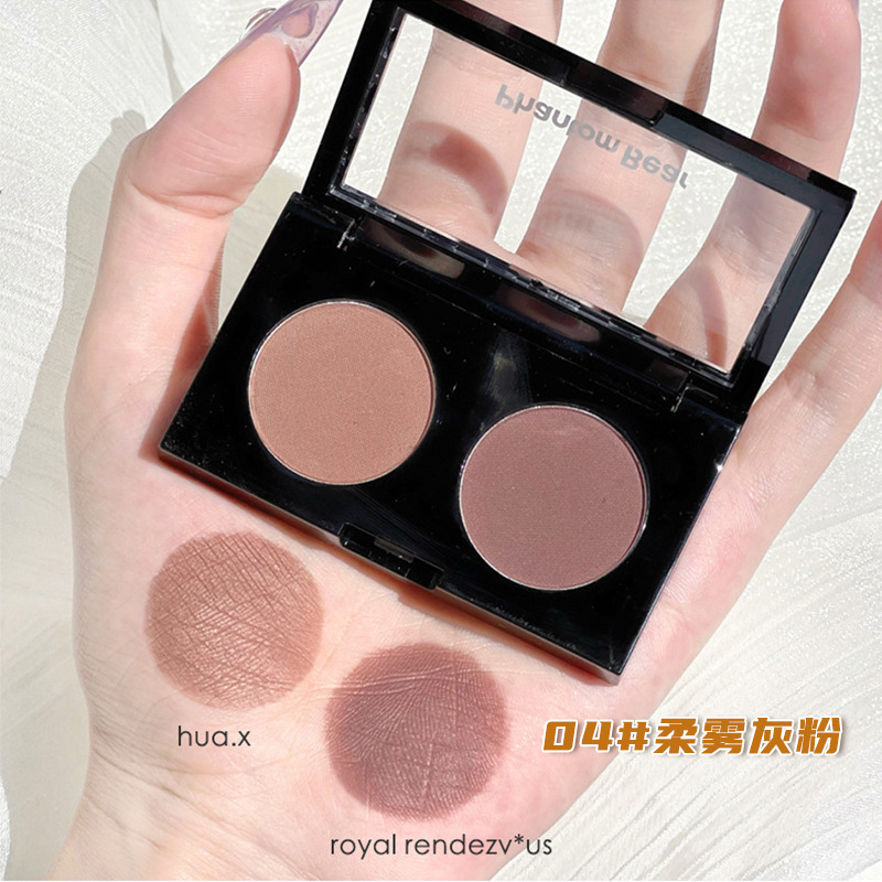幻影小熊双色眼影日常淡妆平价学生玫瑰茶水泥眼影盘高级感纯欲风