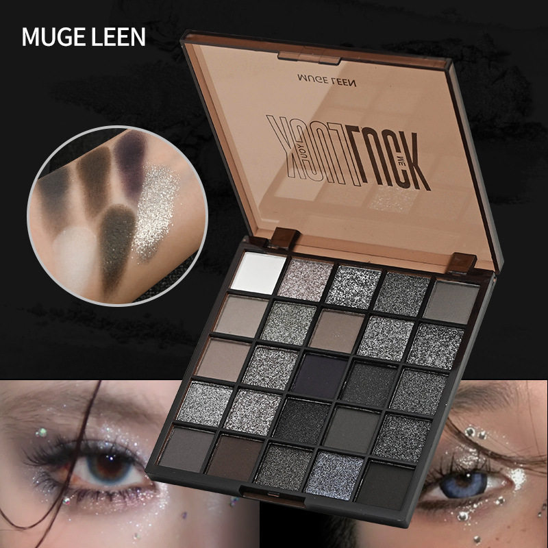 MUGELEEN25色高级暗黑眼影盘哑光