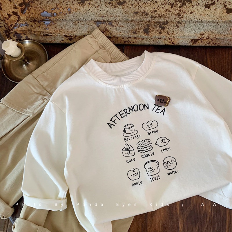 男童长袖t恤2025新款秋装洋气韩版打底衫春秋季男孩儿童体恤卡通