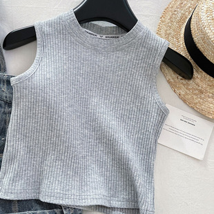 女童夏季背带裤套装2026新款儿童洋气时髦打底衫牛仔短裤两件套潮