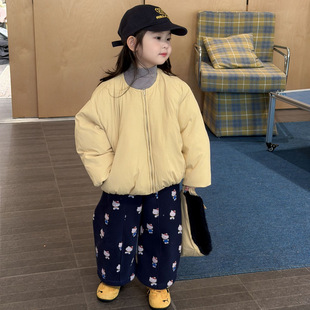 2025冬季新款童装 韩版童装 女童内里手塞棉棉衣 面包服 帽子拆卸