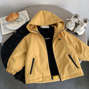 木野冬季棉服湖州织里童装男女童韩版加厚冲锋衣儿童户外连帽外套