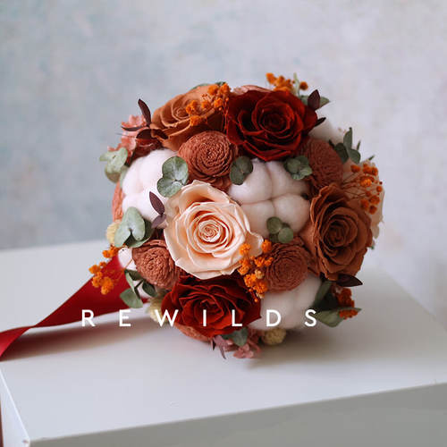 18cm迷你小花球领证跟拍永生花