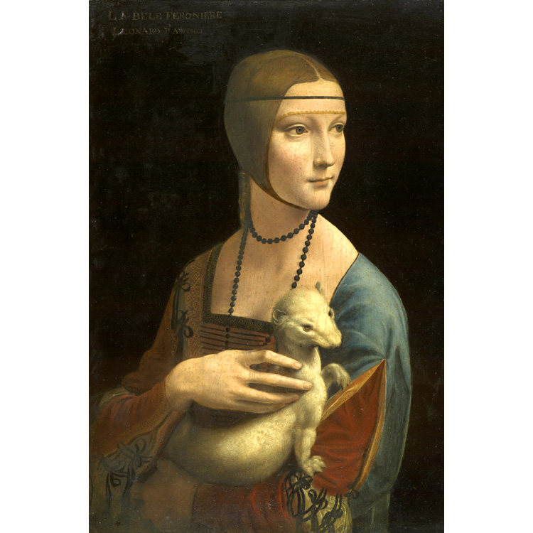 抱银鼠的女子 达芬奇欧式复古小众艺术装饰画客厅玄关卧室书房画,家居饰品,现代装饰画,淘宝优惠券,粉丝福利购,淘宝优惠卷