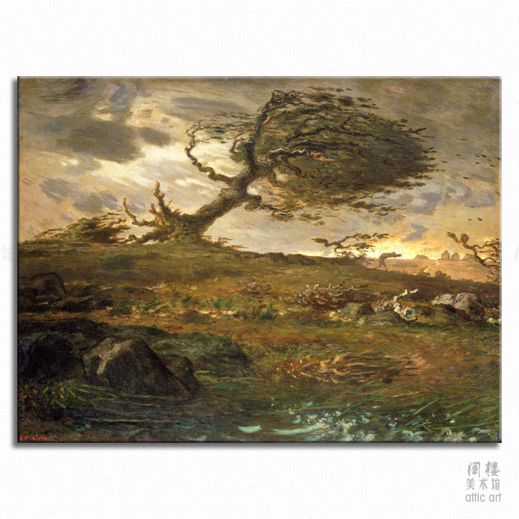 暴风 Jean-Francois Millet 米勒 油画装饰画客厅书房酒吧玄关图片