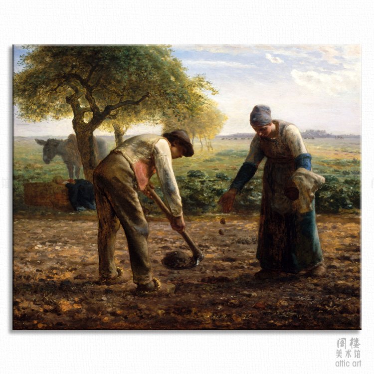 种土豆 Jean-Francois Millet 米勒 油画装饰画客厅书房酒吧玄关图片