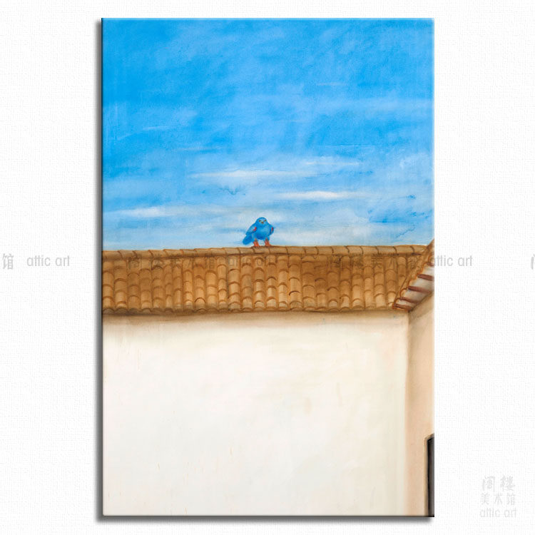 墙头一只小小鸟 fernando botero 波特罗 装饰画客厅书房玄关酒吧