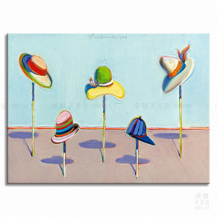 帽子 Wayne Thiebaud 伟恩第伯波普艺术装饰画衣帽间时装商店