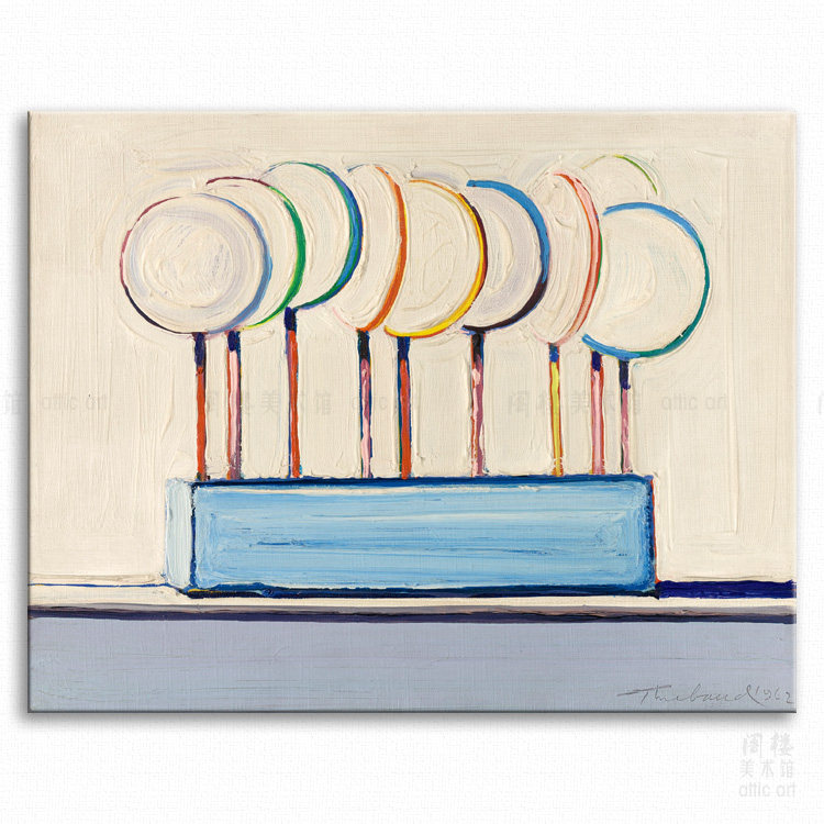 棒棒糖 wayne thiebaud 第伯波普艺术装饰画酒吧饼屋甜品蛋糕商店