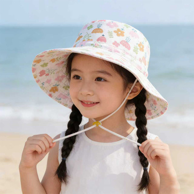 offah男女童大檐防晒遮阳帽