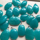 天河石吊坠男女款 平安扣水滴雕件一物一图挂件