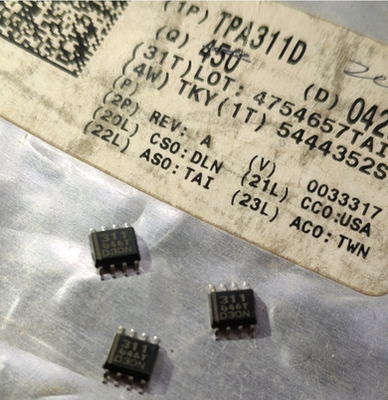 SOP8音频芯片 全新原装TI现货 TPA311D 丝印311 管装795 1184编带