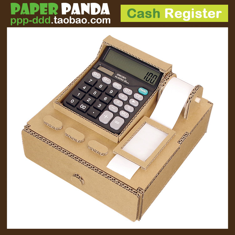 PAPER PANDA幼儿园儿童过家家超市收银机仿真纸玩具DIY做手工作业,玩具/童车/益智/积木/模型,过家家玩具,淘宝优惠券,粉丝福利购,淘宝优惠卷