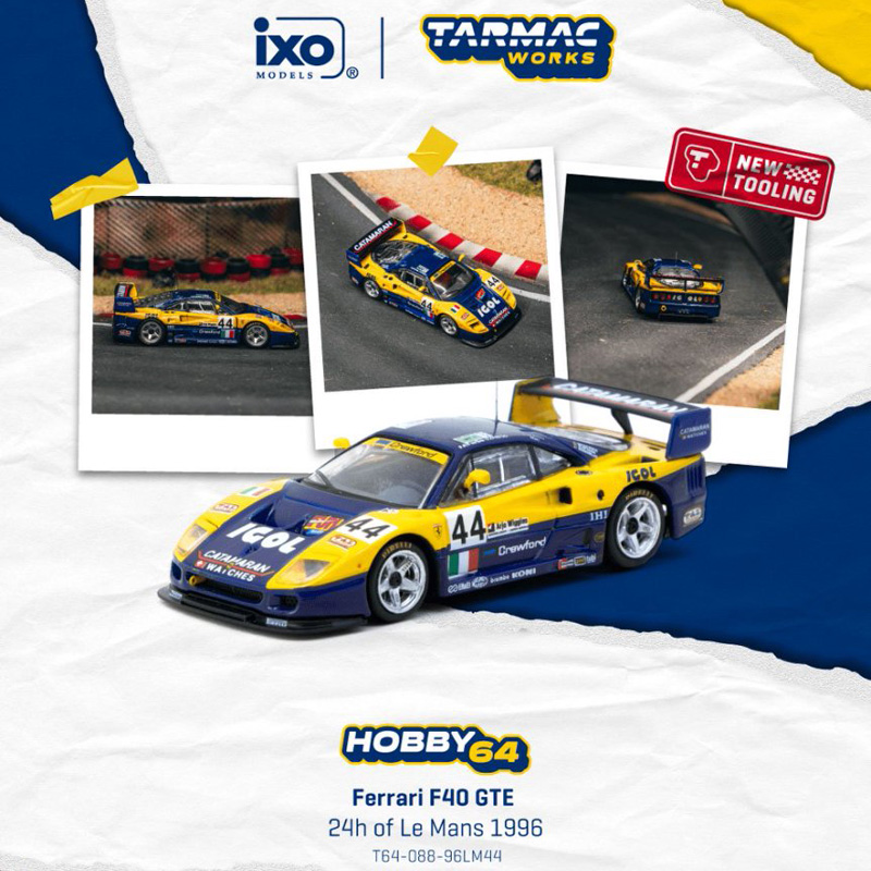预售TW 1:64 法拉利Ferrari F40 GTE 24h 勒芒赛 1996 汽车模型