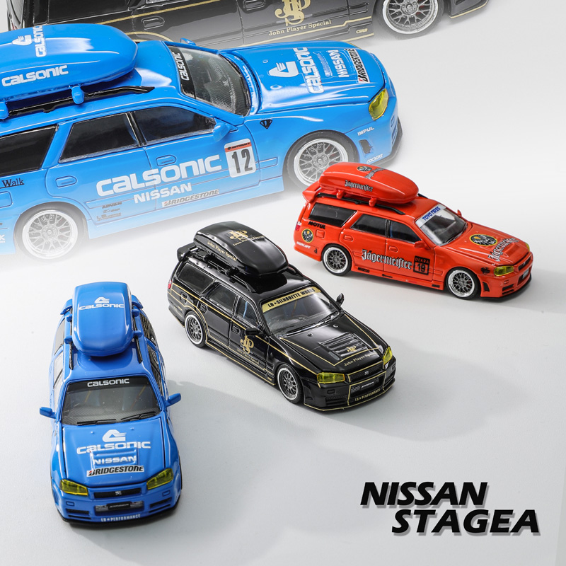 Zoom 1:64 日产 尼桑 Stagea 1代 WC34 260RS旅行车瓦罐合金模型