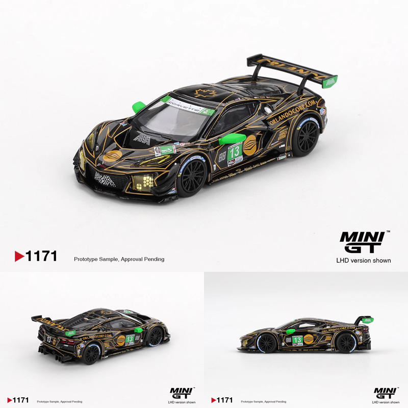 预售MINI GT1:64 #1171 雪佛兰 Z06 GT3 13号合金汽车模型
