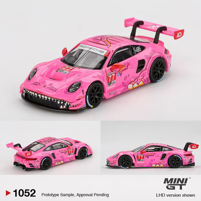 MINIGT 1:64 #1052 保时捷 911 GT3 R 粉恐龙 汽车模型