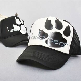 刺绣熊防晒太阳帽圆顶街头网帽通用男女街舞货车熊爪熊掌潮帽帽子