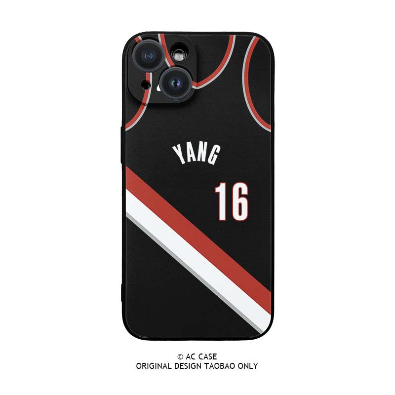 NBA篮球杨瀚森球衣开拓者队HANSEN周边号码定制手机壳苹果16pro华为pura70mate60荣耀x300小米15红米13一加14 - 实物图