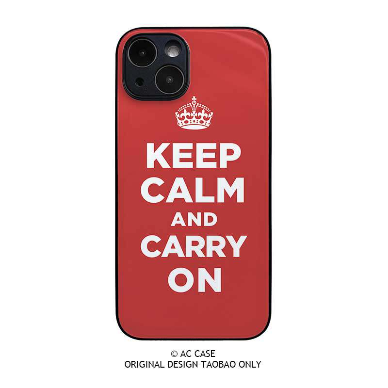 Keep Calm Carry On手机壳英文字母个性励志适用苹果15防摔硅胶华为pura70+荣耀x小米17note13三星vivo1516s
