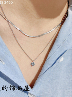 古丽镶锆石双层蛇骨链