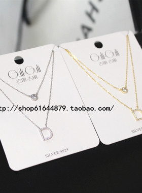 古丽迷你锆石925银双层短项链