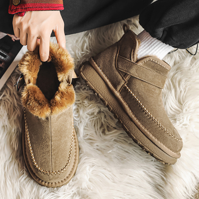 防寒保暖棉靴外穿一脚蹬棉鞋