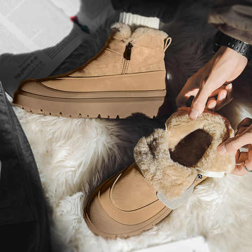 棉鞋男款加绒加厚男鞋高帮雪地靴