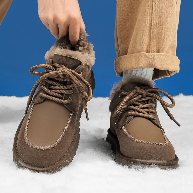 雪地靴男2025新款冬季东北棉靴加绒加厚保暖面包冬鞋户外防寒棉鞋,流行男鞋,时尚雪地靴,淘宝优惠券,粉丝福利购,淘宝优惠卷